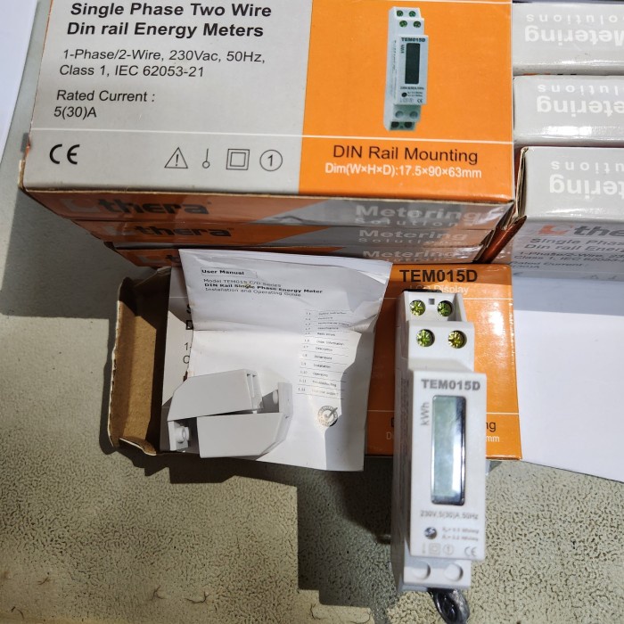 KWH METER 1 PHASE THERA TEM015-D4250 LCD ( DIGITAL ) 30A TERMURAH