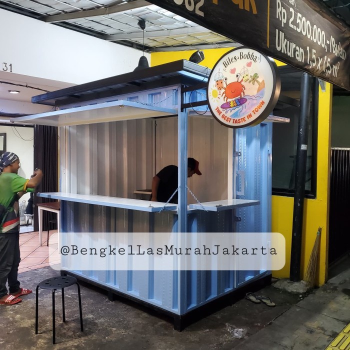 Booth Semi Container / Gerobak Kontainer Knock Down 2x1.5x2