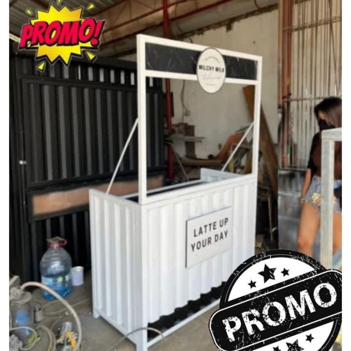 booth container knockdown / booth container bongkar pasang / Booth bazar / meja lipat