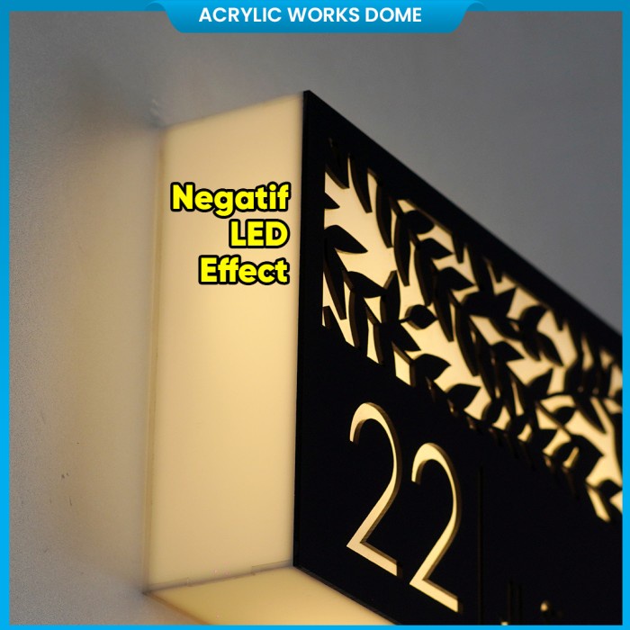 

BERGARANSI Nomor Rumah Box LED Outdoor Full Akrilik