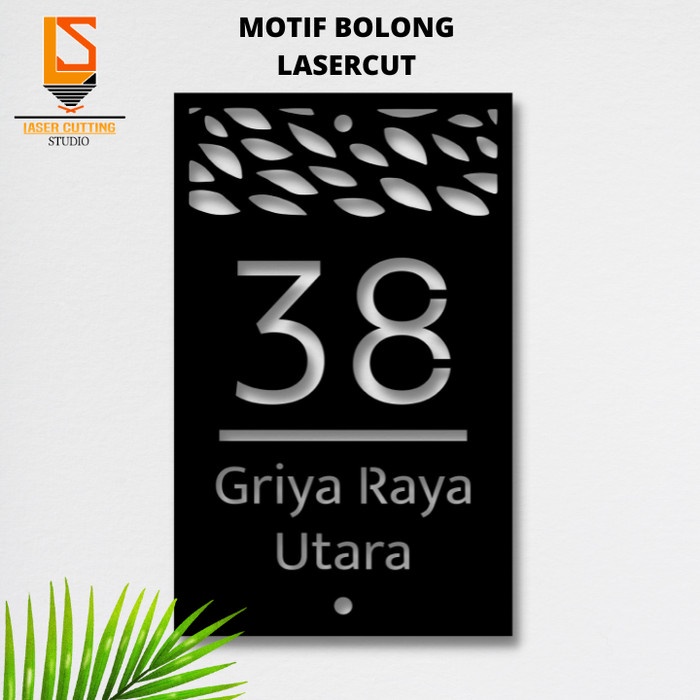 

LIMITED EDITION Nomor Rumah Akrilik 15 x 25 cm Motif Daun