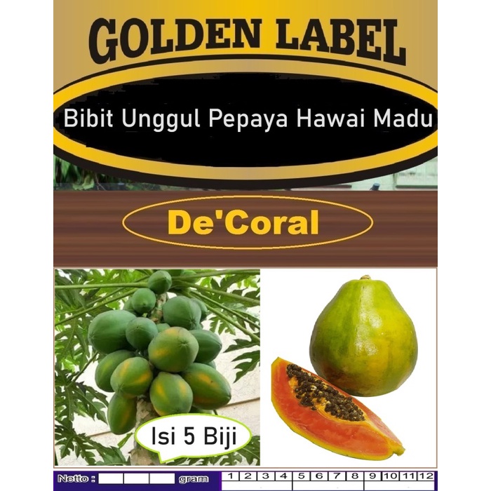 Bibit Unggul Pepaya Hawai Madu Biji Bibit Pepaya Hawai Madu