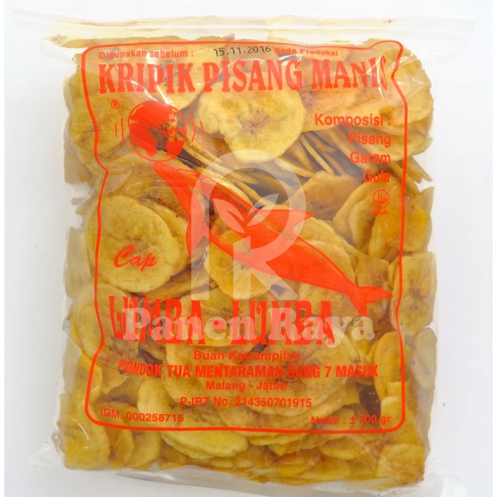 JTTOP" KERIPIK PISANG KEPOK MALANG CAP LUMBA LUMBA KRIPIK MANIS / ASIN