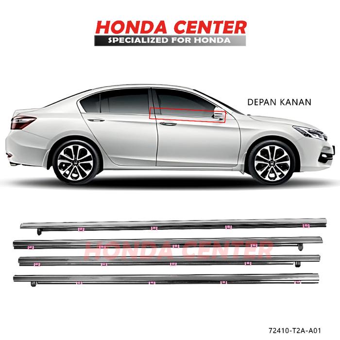 Lis List Karet Pelipit Kaca pintu Luar water strip Honda Accord CR2 2013 2014 2015 2016 2017 depan