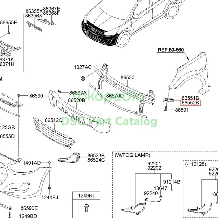 Breket bemper depan Hyundai Grand Avega Excell 3