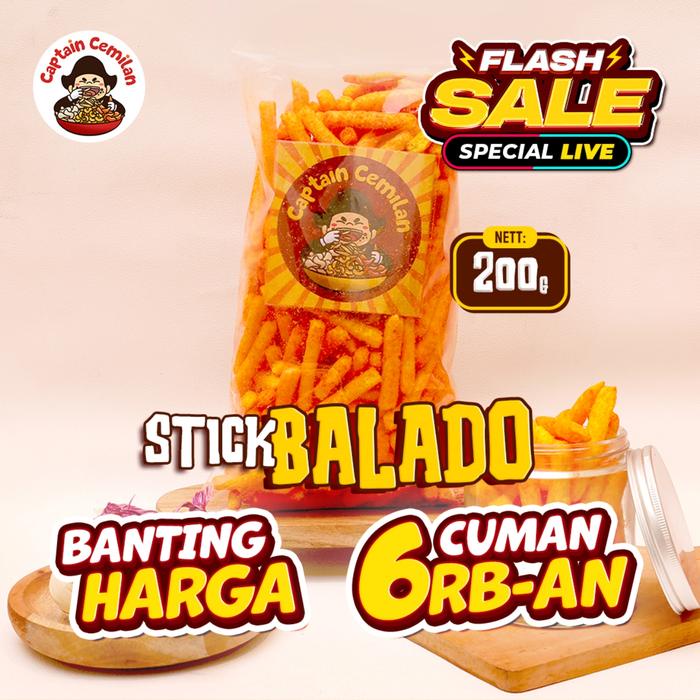 

JTTOP" 200GR - SNACK STICK RASA BALADO - CEMILAN ASIN GURIH CAPTAIN CEMILAN (FLASHSALE) FOOD CAMILAN