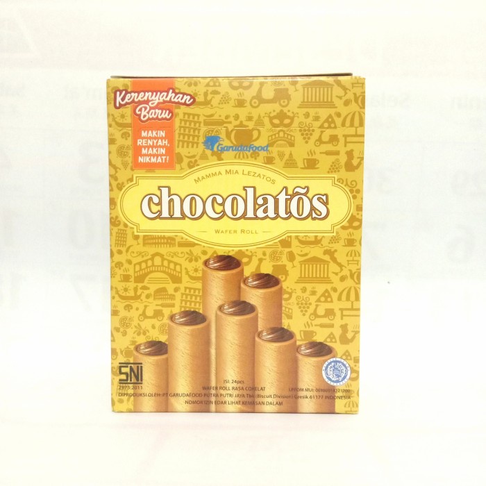 

JTTOP" CHOCOLATOS WAFER ROLL 24PCSX8.5GR