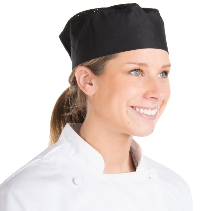 JTTOP" TOPI CHEF SUSHI / TOPI PECI - HITAM -
