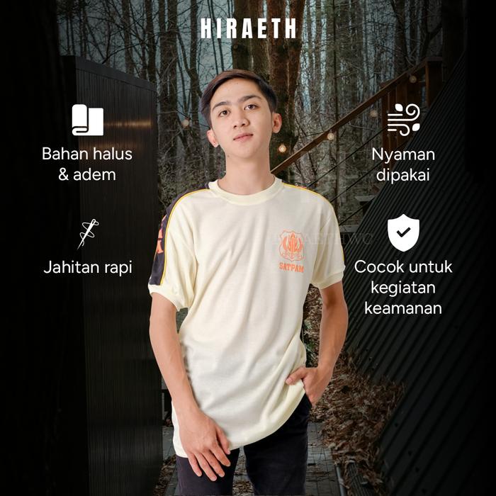 JTTOP" KAOS SATPAM VAVING CREAM LENGAN PENDEK BAHAN KATUN PE HALUS DAN ADEM SIZE M L XL XXL