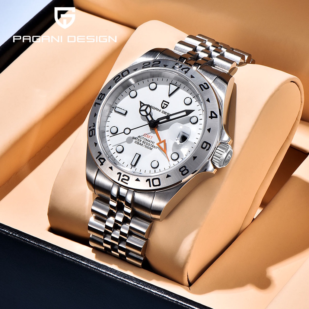 Pagani Design 2024 New Men'S Automatic Mechanical Watch Gmt Sapphire Stainless Steel Waterproof