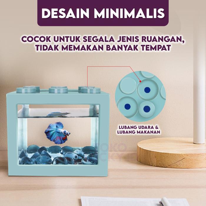 

GRATIS ONGKIR Aquarium Cupang Estetik Mini 12x8cm Akrilik Block Akuarium Ikan Hias Cupang Emas