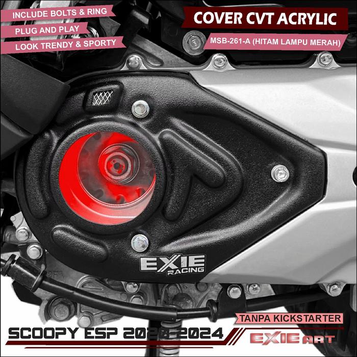 

BIG SALE Cover CVT Acrylic Honda Scoopy New Tanpa Kick Stater Baut Motor Exie Art Aksesoris Penutup