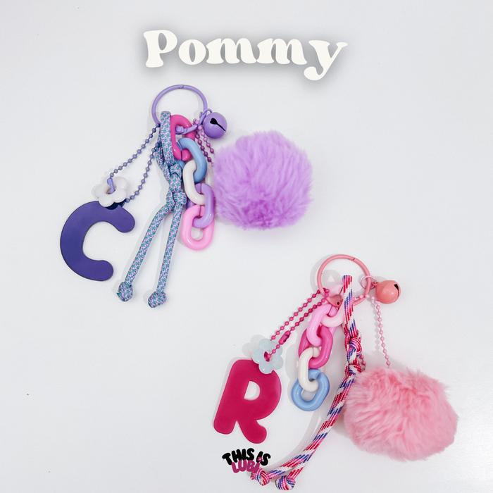 

NEW Thisislubi Bag Charm Key Chain POMPOM Lonceng Gantungan Huruf Alphabet Gantungan Tas Gantungan