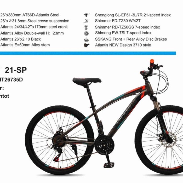 Sepeda Gunung Mountain Bike 26 Inch Sesuai Gambar Yang Dipajang Sni #Gratisongkir