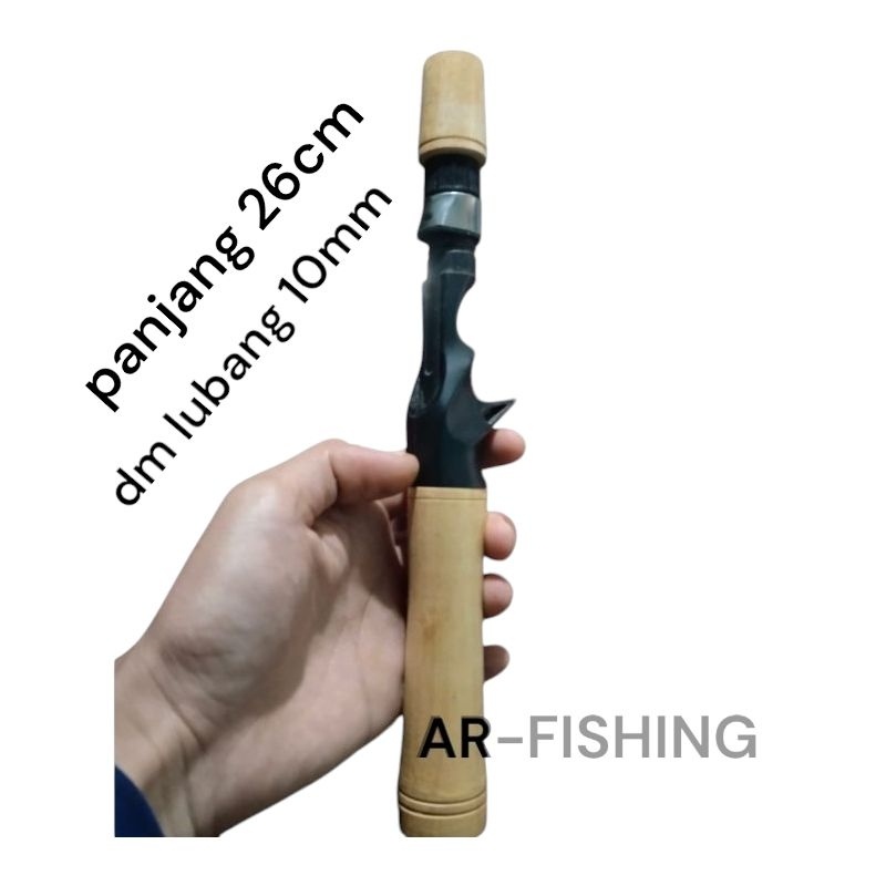 gagang joran BC kayu mahoni 26cm + real set 16