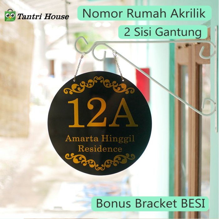 

BIG SALE Nomor Rumah Akrilik Gantung Dua Sisi Papan Nomer Rumah 2 Muka