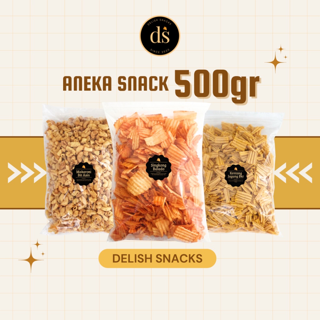

[DELISH SNACKS] Aneka Snack Grosir 500 Gram / Cemilan Cemilan Grosiran Kiloan Murah Enak Asin Pedas