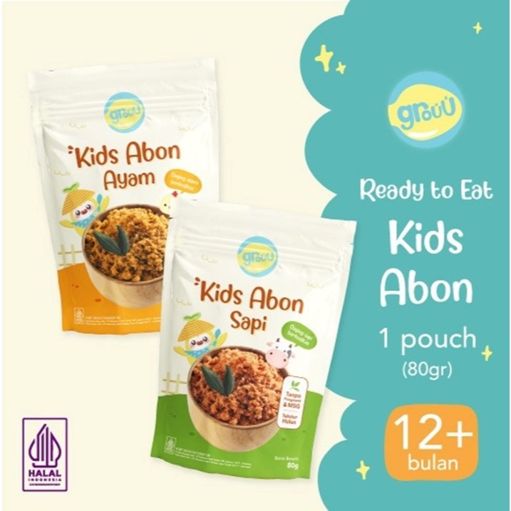 

Grouu - Abon Kids Ayam & Sapi (cocok untuk 12+ Bulan) - No MSG - Lauk WE!