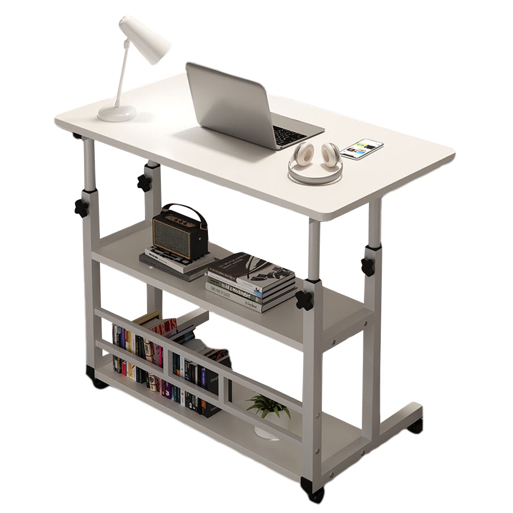 Adjustable Bedside Laptop Desk Multi-Layer Storage Height Adjustable Bedside Table Height Adjustable
