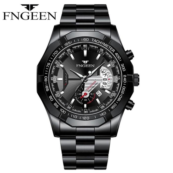 Fngeen S001 Jam Tangan Pria Anti Air Original 100% Stainless Steel Olahraga Luxury Quartz Waterproof