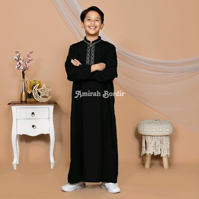 JUBAH ANAK LAKI - LAKI BORDIR SIMPEL ELEGANT USIA 3 - 16 TAHUN GAMIS ANAK LAKI - LAKI BAJU KOKO