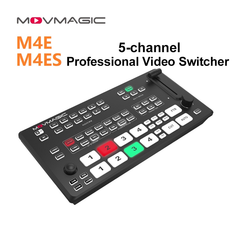 Movmagic M4E&M4ES 5-channel HDMI-compatible&SDI&NDI&USB Video Switcher,Push Pull Streaming Professio