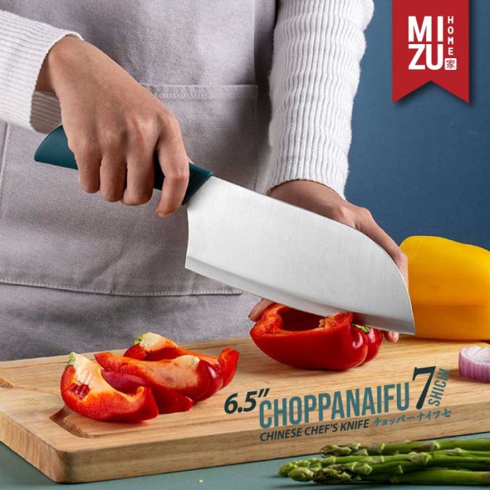 MIZU CHOPPANAIFU-SHICHI Chinese Chef's Knife Chopper Knife Stainless Kitchen Knife Meat Knife Pisau