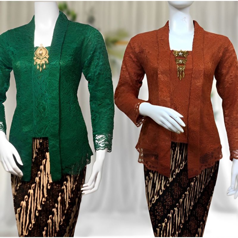 PROMO / Atasan Kebaya Kutubaru Brokat Modern Baju Kartini Wisuda Pesta Kondangan Mix Rok Plisket