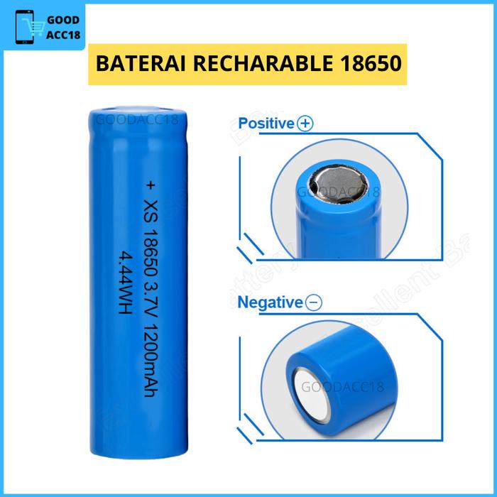 JTTOP" BATERAI 18650 OUTPUT 3,7V 1200MAH RECHARGEABLE BATTERY