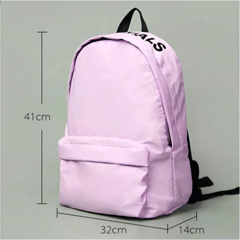 Ransel Hitam Nilon Pria Wanita Tas Punggung Sekolah Pelajar Perguruan Tinggi untuk Remaja Ransel