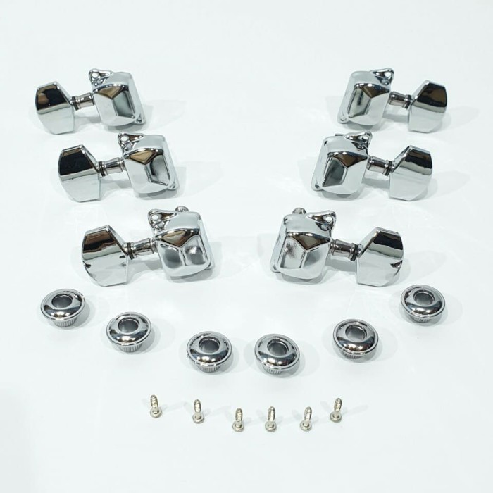 TUNING PEG GITAR AKUSTIK DRYER KALENG CHROME PUTERAN GITAR AKUSTIK