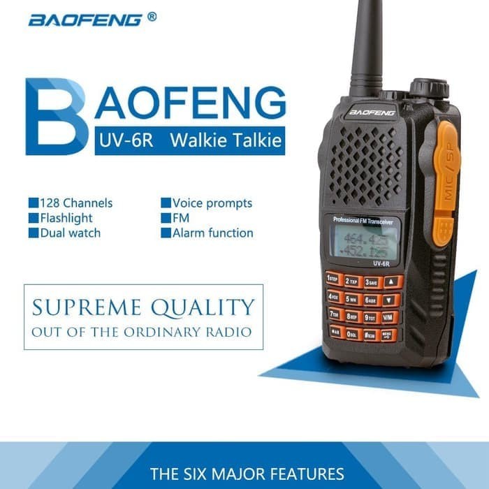[PROMO] TERMURAH HT UV-6R Walkie Talkie 6R terlaris dual band uhf vhf handy talkie 15km KT68