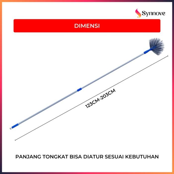 Sapu Plafon Panjang 2 Meter Sapu Sawang Bulu Halus Pembersih Sarang Laba - Laba Gagang Microfiber