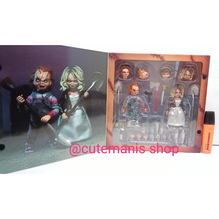 Mainan Action Figure Neca Bride Of Chucky Ultimate Chucky & Tiffany