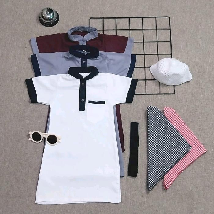 BAJU JUBAH GAMIS KOKO BAYI SET SORBAN IGAL DAN PECI USIA 0-24 BULAN BAJU GAMIS AQIQAH BAJU GAMIS