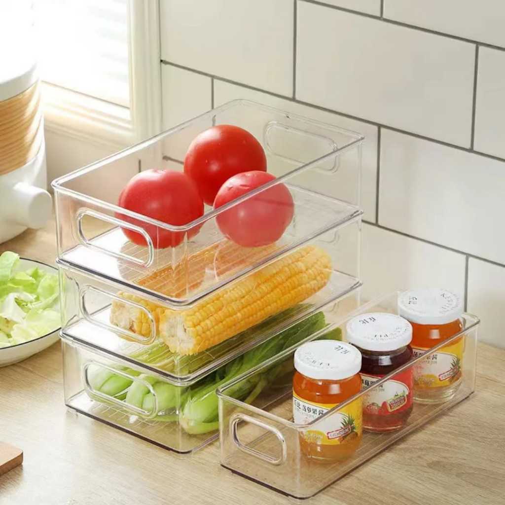 Terbaru Storage Makanan Kulkas Transparan Wadah Kontainer Penyimpanan Makanan Sayuran Buah Freezer