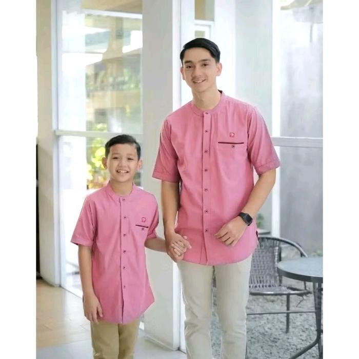 BAJU KOKO AYAH DAN ANAK WARNA SOFT BLUE - KOKO MUSLIM RAMADHAN COUPLE WARNA BIRU MUDA - KOKO AYAH