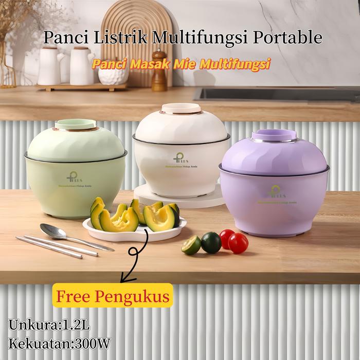 Ready- Panci Listrik Multifungsi Portable Lapisan Anti Lengket Panci Masak Mie Multifungsi