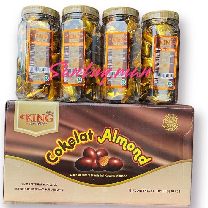 

BARANG TERLARIS EXC LIVE Coklat almond toples isi 4 toples - 1 kardus coklat almond Chocolate