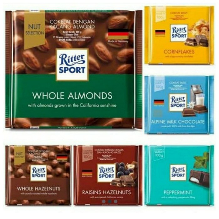

BARANG TERLARIS Cokelat Ritter Sport 100gram Varian Rasa