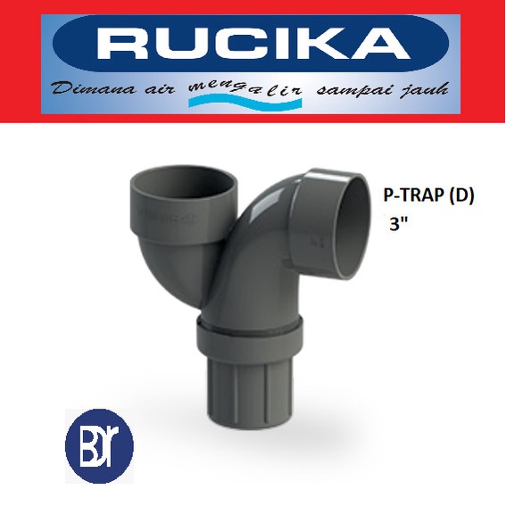 P-Trap D 3" inch PVC Rucika D