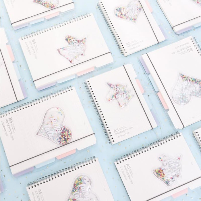 

BARANG TERLARIS Fairy Tale Quicksand Spiral Grid Notebook B5 / Buku Catatan B5