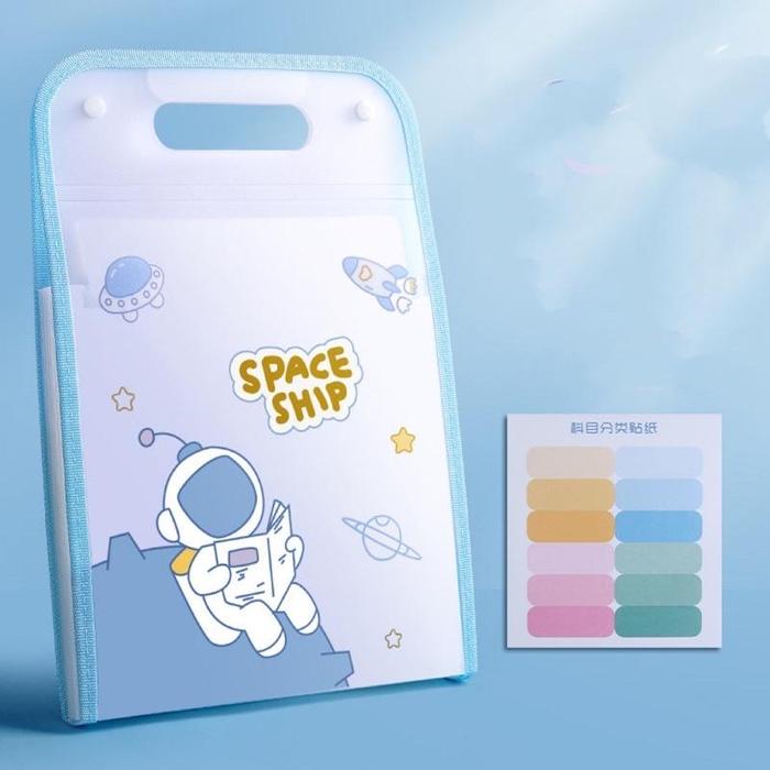 

BARANG TERLARIS 13 Pockets Snap Plastic Expanding Portable File Bag Hanging Stationery