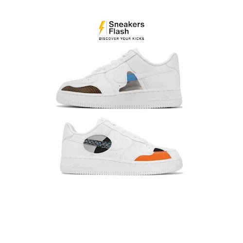 NIKE Air Force 1 Low Cut Out Look White Sepatu Sneakers Wanita - FB1906100 - Size 38.5