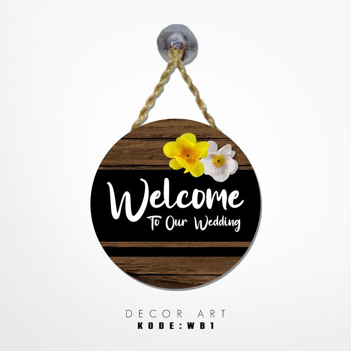 New- Decor Art - Hiasan Papan Gantung Assalamualaikum gantung pintu Dinding model bunga asli