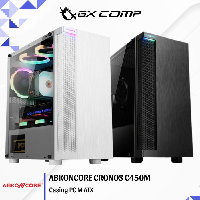 Ready Casing Gaming Abkoncore C450M - Mini Tower - Putih