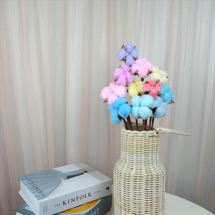 New- Bunga Kapas Kering Dried Flower Cotton Dekorasi Hiasan Hantaran Craft