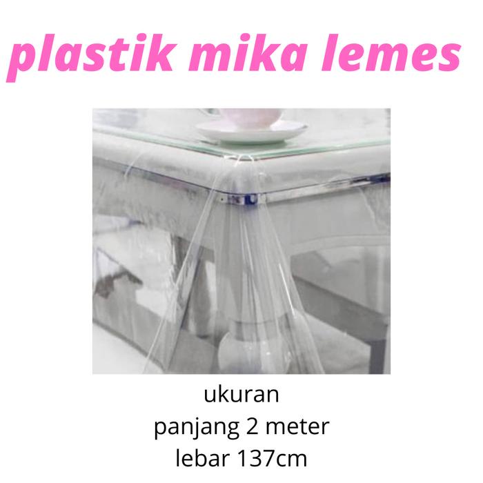New- plastik mika lemes uk. 2 meter x 137cm /plastik pelapis taplak meja makan/perlengkapan