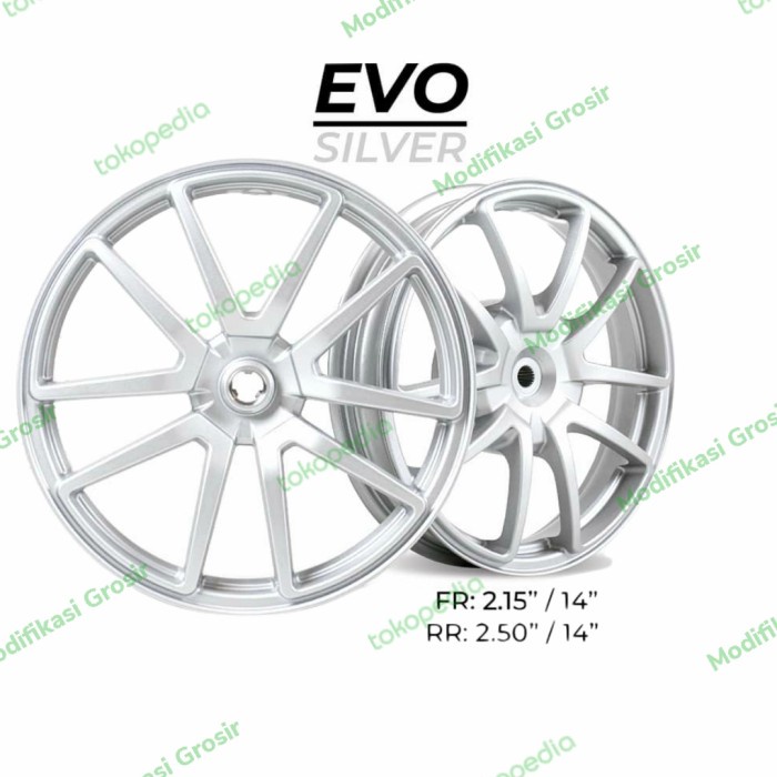 Velg Racing Tapak Lebar Chemco Evo Vario Beat Scoopy Silver Ori