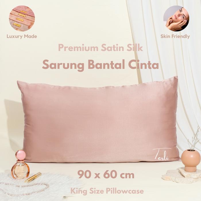New- Sarung Bantal Cinta Premium Satin Silk Soulmate Bedsheet King Size Pillowcase